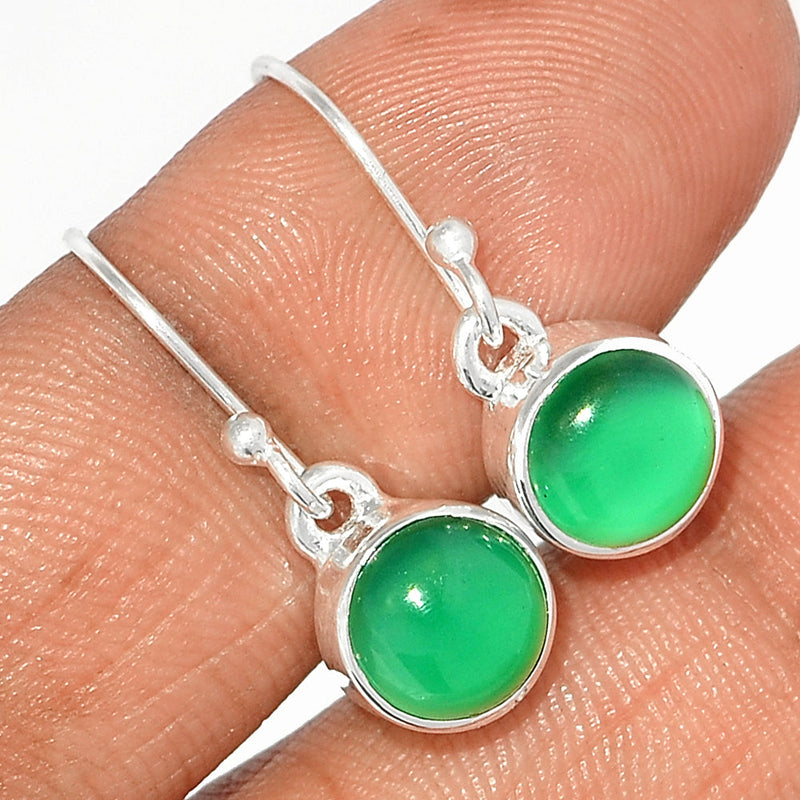1" Green Onyx Earrings - GROE447
