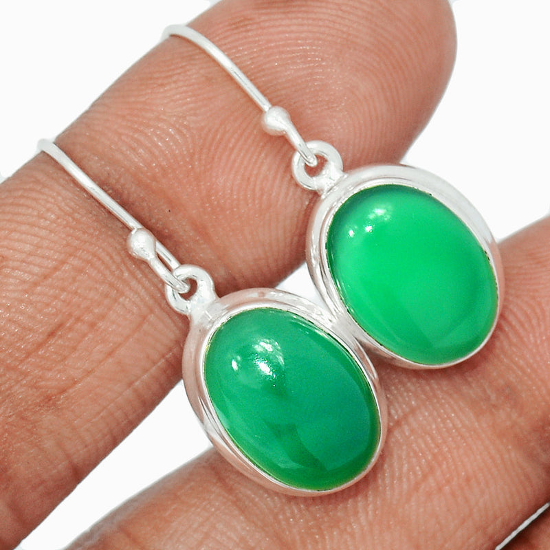 1.2" Green Onyx Earrings - GROE460