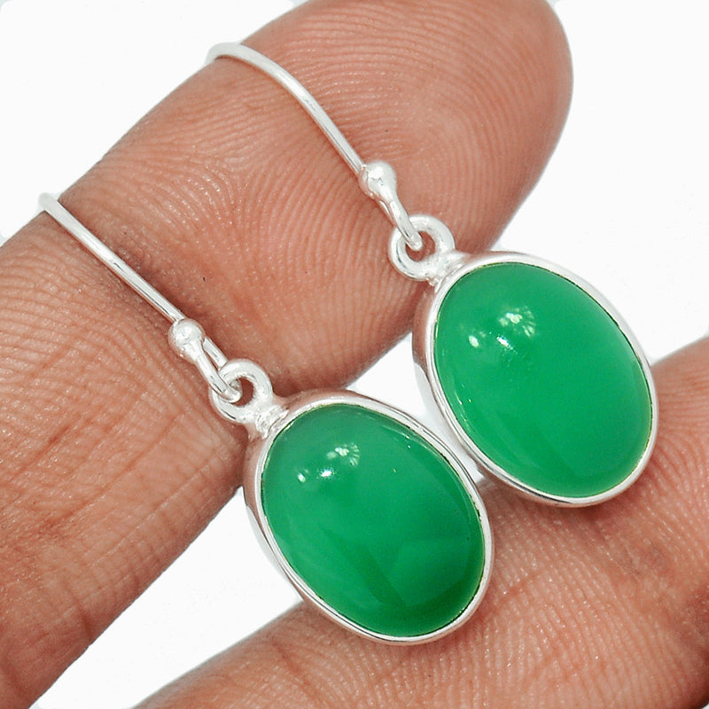 1.2" Green Onyx Earrings - GROE466