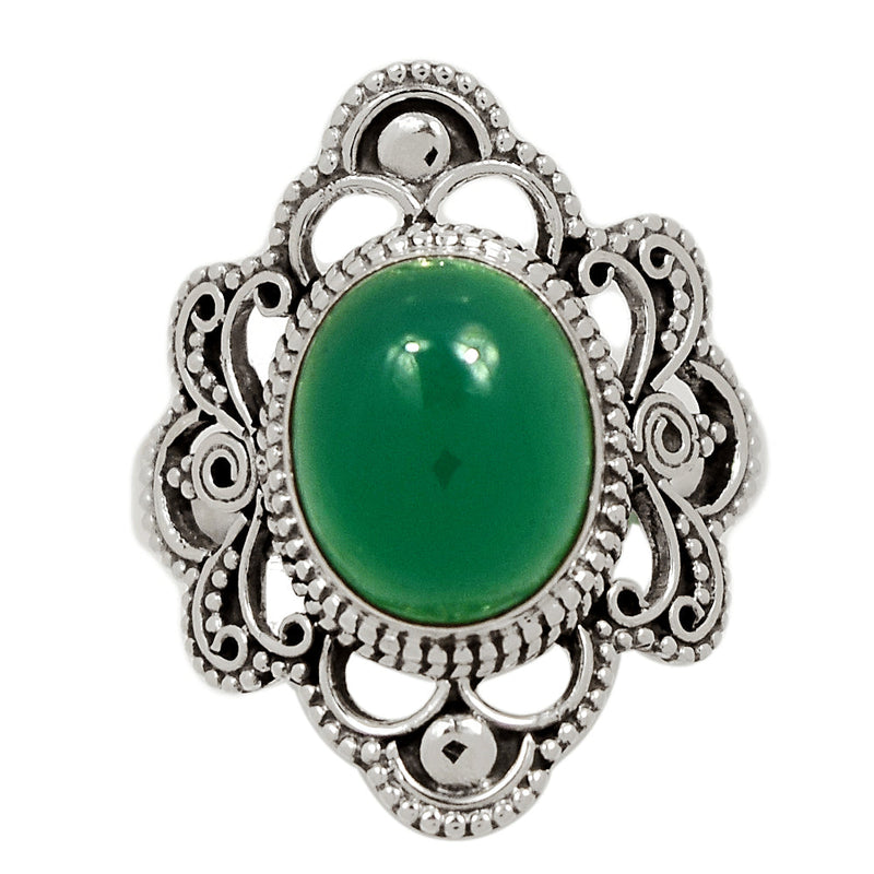 Fine Filigree - Green Onyx Ring - GROR783