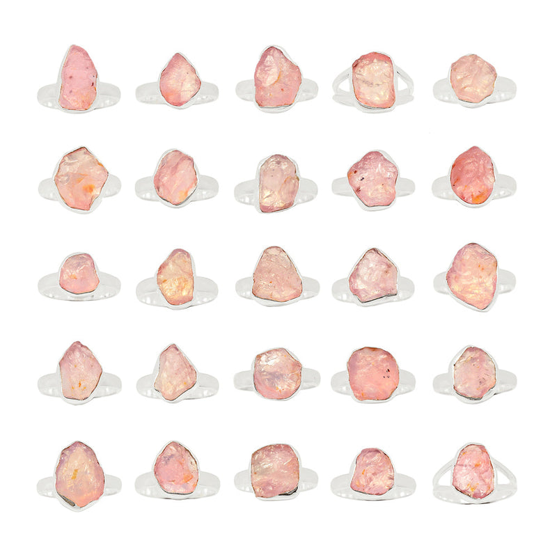 250 Grams Mix Lot - Rose Quartz Rough Ring - GRQRR1
