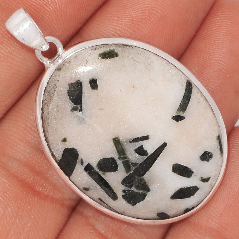 1.8" Green Tourmaline In Quartz Cabochon Pendants - GTCP160