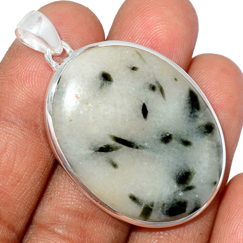 1.8" Green Tourmaline In Quartz Cabochon Pendants - GTCP241