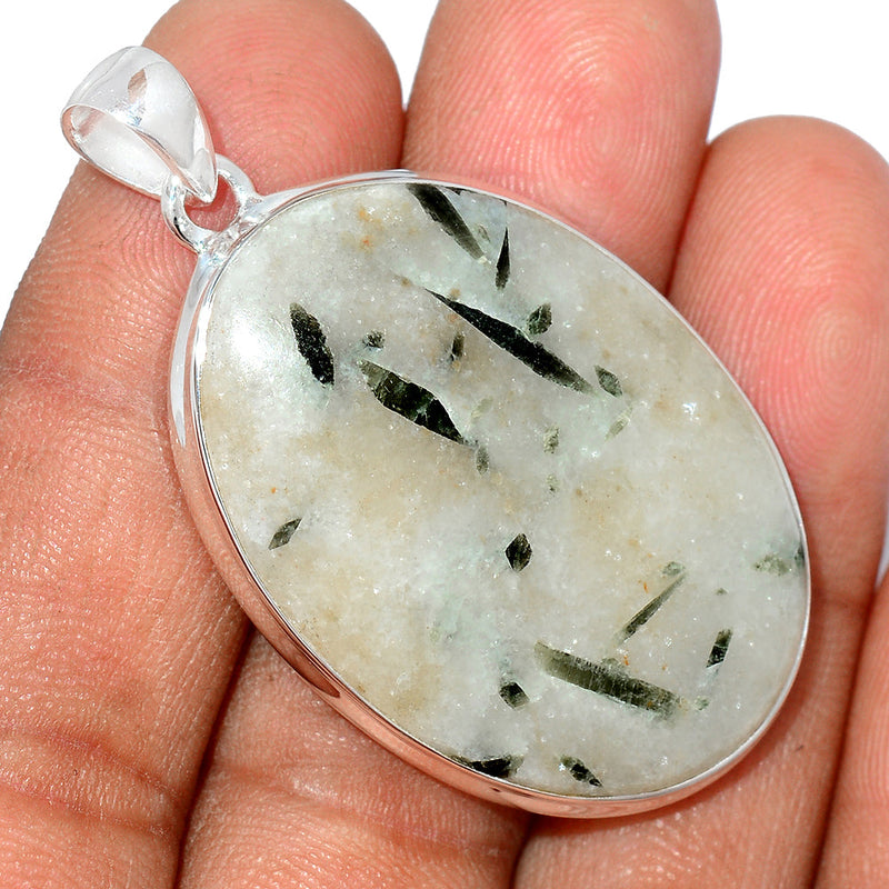 2" Green Tourmaline In Quartz Cabochon Pendants - GTCP246