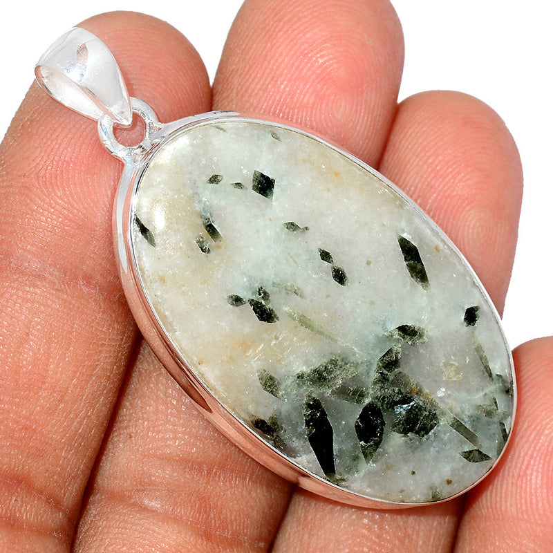 2" Green Tourmaline In Quartz Cabochon Pendants - GTCP251