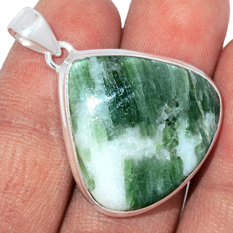 1.3" Green Tourmaline In Quartz Cabochon Pendants - GTCP79