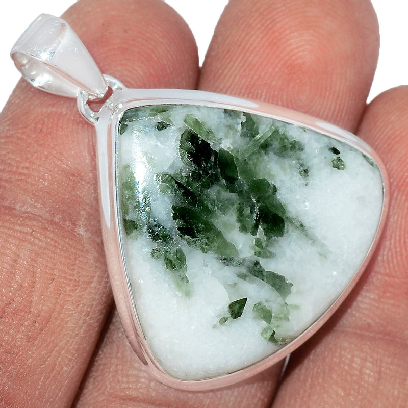 1.5" Green Tourmaline In Quartz Cabochon Pendants - GTCP86