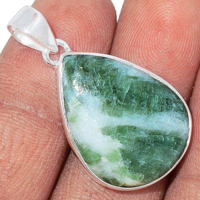 1.3" Green Tourmaline In Quartz Cabochon Pendants - GTCP88