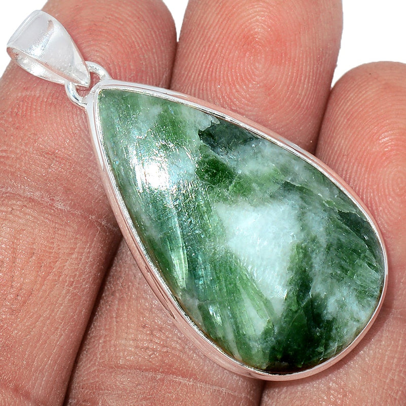 1.7" Green Tourmaline In Quartz Cabochon Pendants - GTCP89