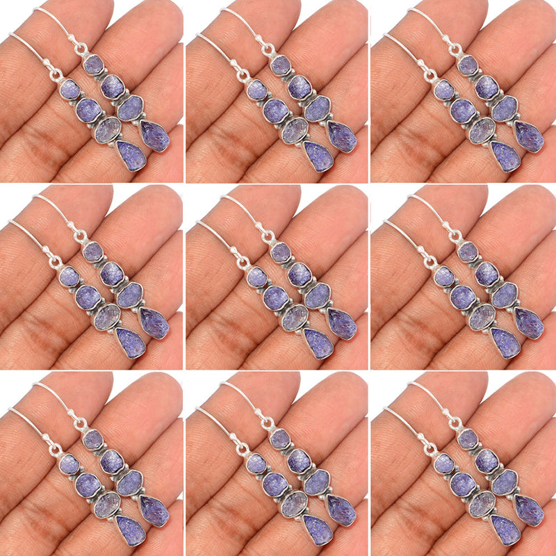 10 Pieces Mix Lot - Tanzanite Rough Earrings - GTZRE1