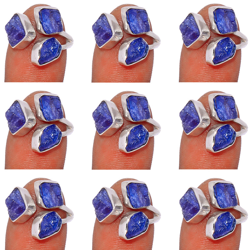 10 Pieces Mix Lot - Tanzanite Rough Ring - GTZRR10