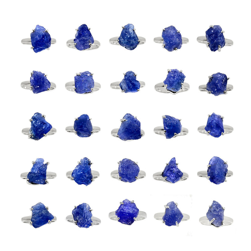 250 Grams Mix Lot - Claw Setting - Tanzanite Rough Ring - GTZRR4