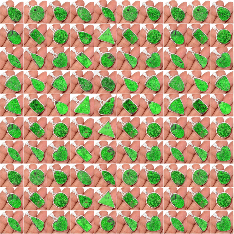 1 Kilograms Mix Lot - Uvarovite Green Garnet Pendants - GUGGP3