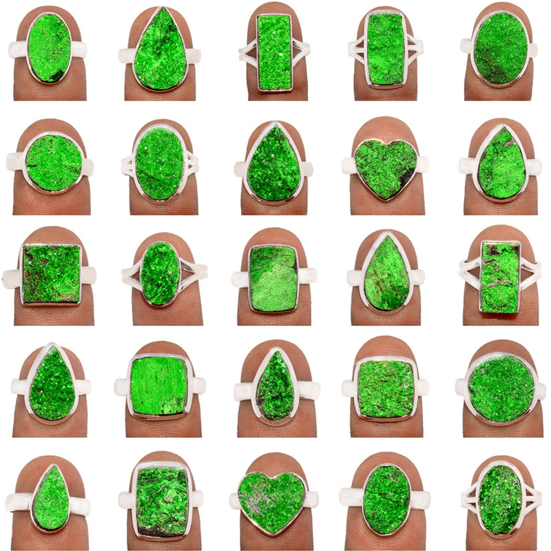 250 Grams Mix Lot - Uvarovite Green Garnet Ring - GUGGR1