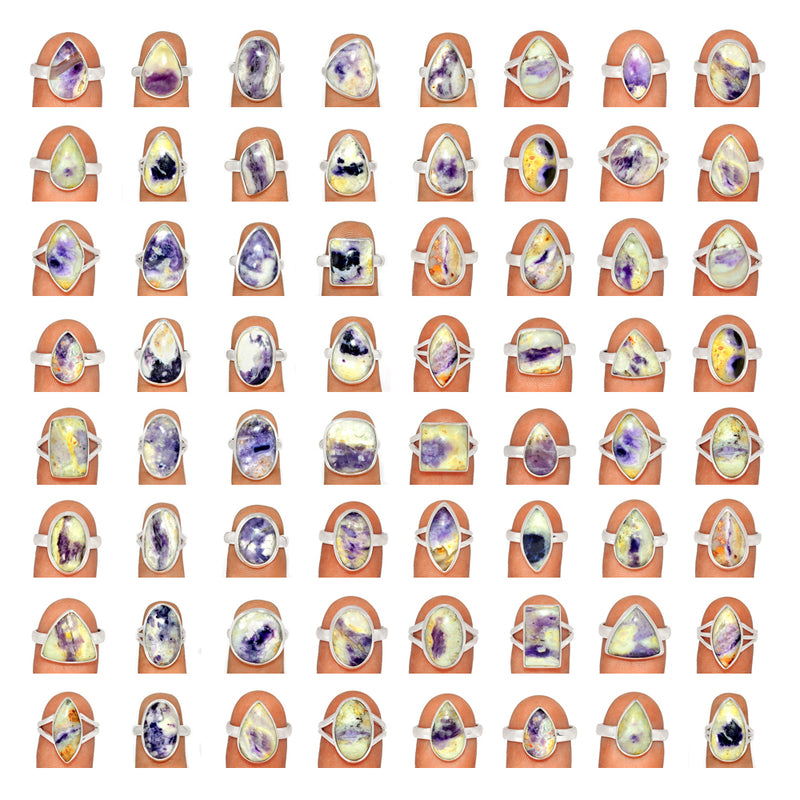 500 Grams Mix Lot - Violet Flame Opal Ring - GVFOR2