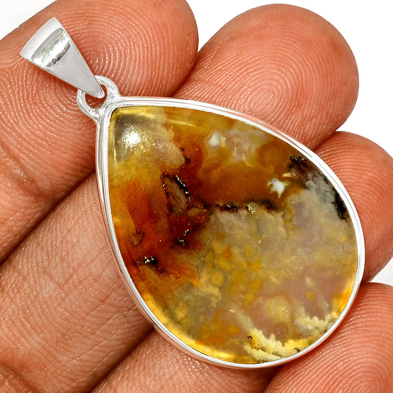 1.8" Graveyard Plume Agate Pendants - GYPP207