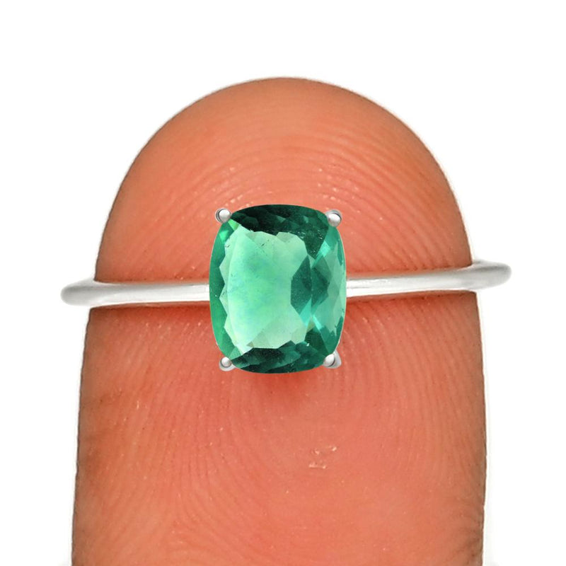 9*7 MM Cushion - Green Fluorite Faceted Ring - RBC316-GRF Catalogue