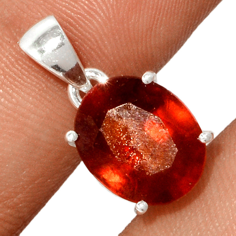 0.7" Claw - Hessonite Garnet Faceted Pendants - HFGP145