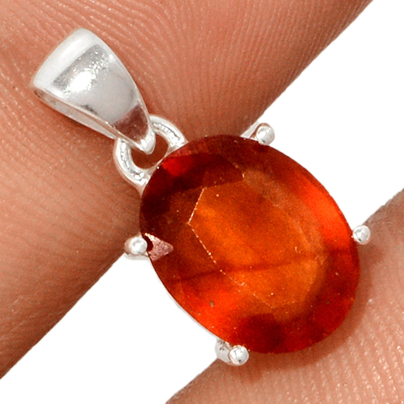 0.8" Claw - Hessonite Garnet Faceted Pendants - HFGP146