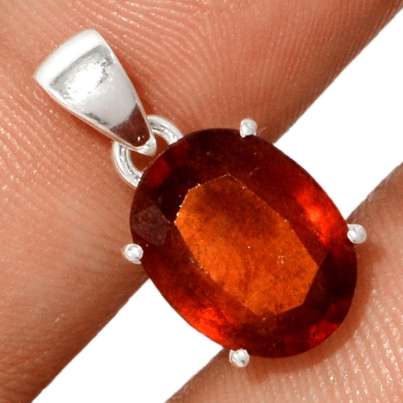 0.8" Claw - Hessonite Garnet Faceted Pendants - HFGP148