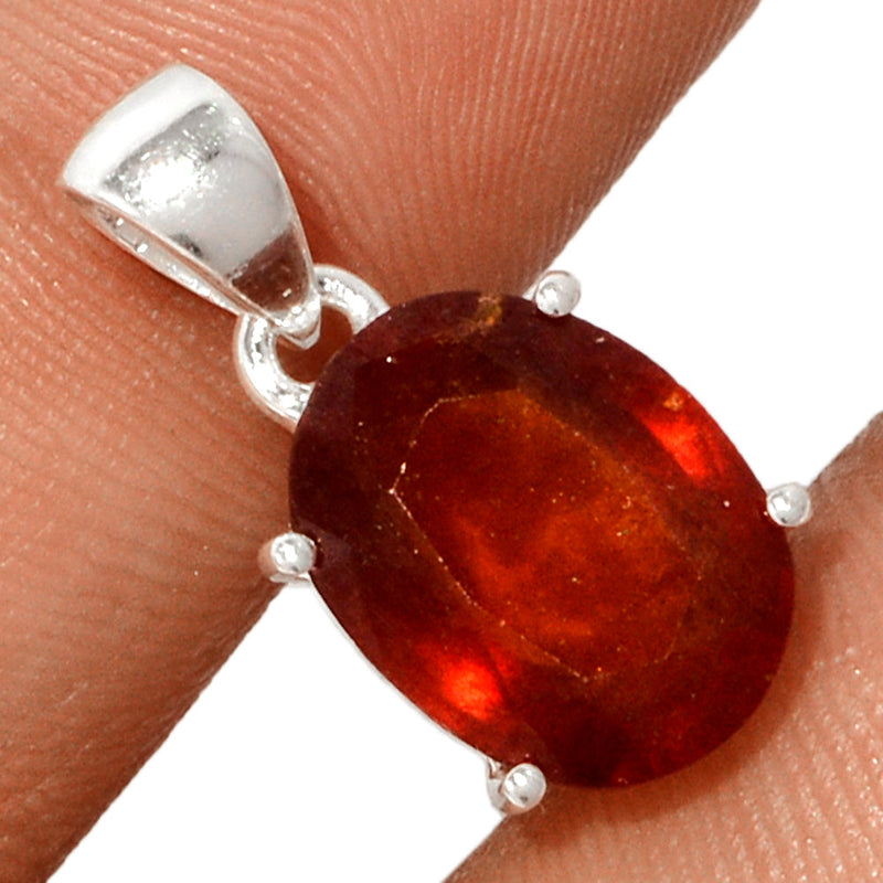 0.8" Claw - Hessonite Garnet Faceted Pendants - HFGP150