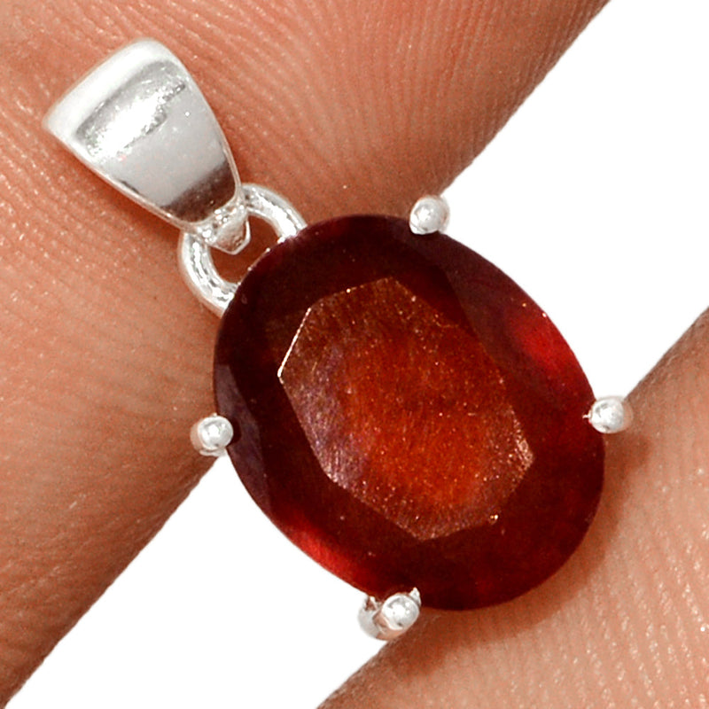 0.8" Claw - Hessonite Garnet Faceted Pendants - HFGP152