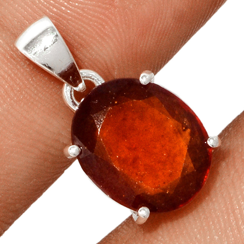 0.8" Claw - Hessonite Garnet Faceted Pendants - HFGP154