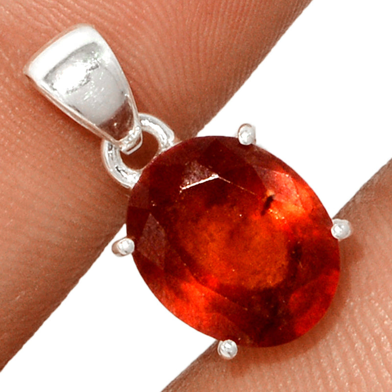 0.8" Claw - Hessonite Garnet Faceted Pendants - HFGP156