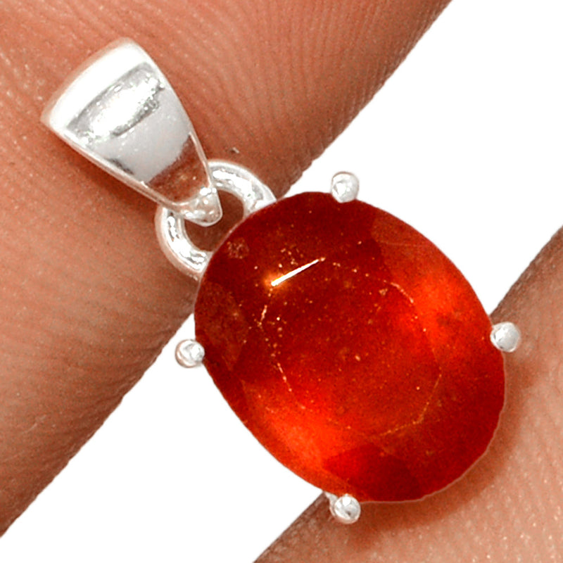 0.7" Claw - Hessonite Garnet Faceted Pendants - HFGP157