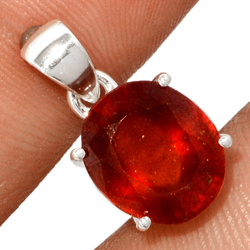 0.7" Claw - Hessonite Garnet Faceted Pendants - HFGP158