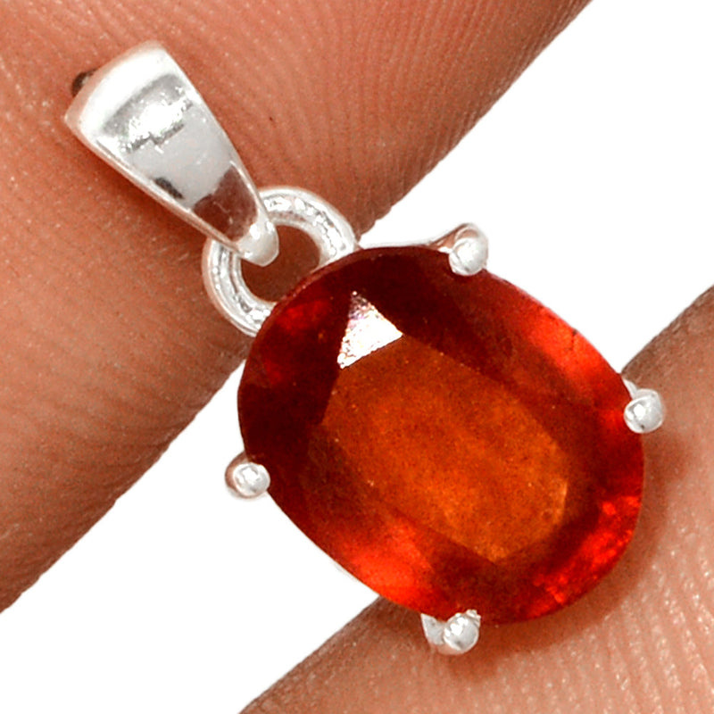 0.7" Claw - Hessonite Garnet Faceted Pendants - HFGP159