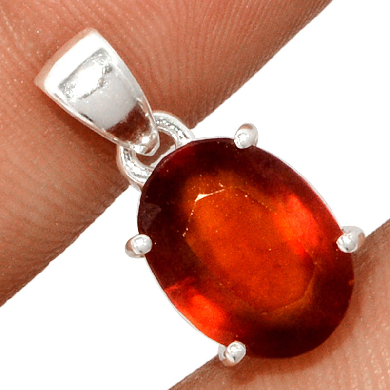 0.8" Claw - Hessonite Garnet Faceted Pendants - HFGP161
