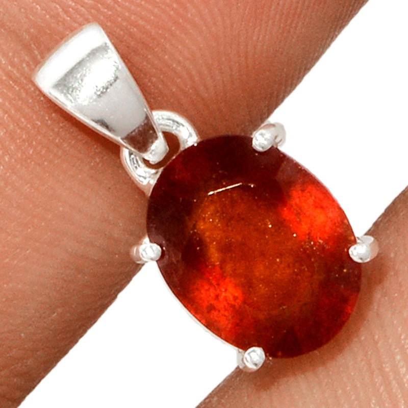 0.7" Claw - Hessonite Garnet Faceted Pendants - HFGP163