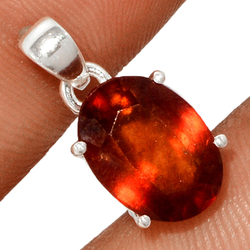 0.7" Claw - Hessonite Garnet Faceted Pendants - HFGP164