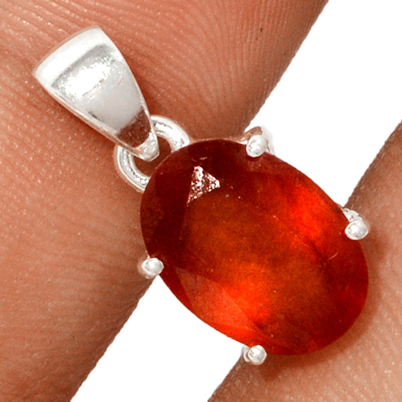 0.7" Claw - Hessonite Garnet Faceted Pendants - HFGP166