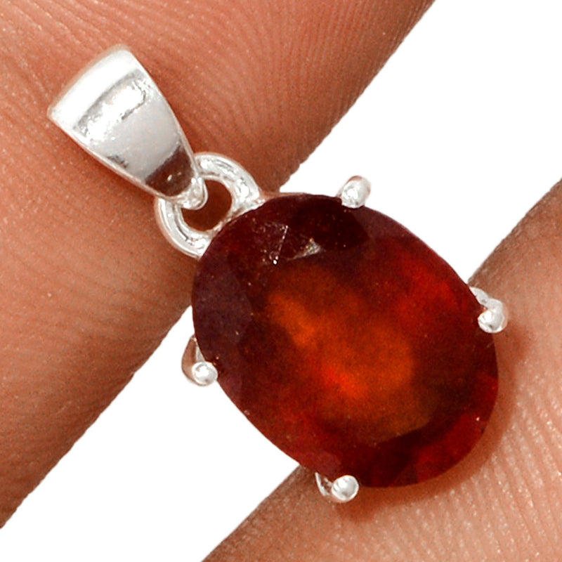 0.8" Claw - Hessonite Garnet Faceted Pendants - HFGP167