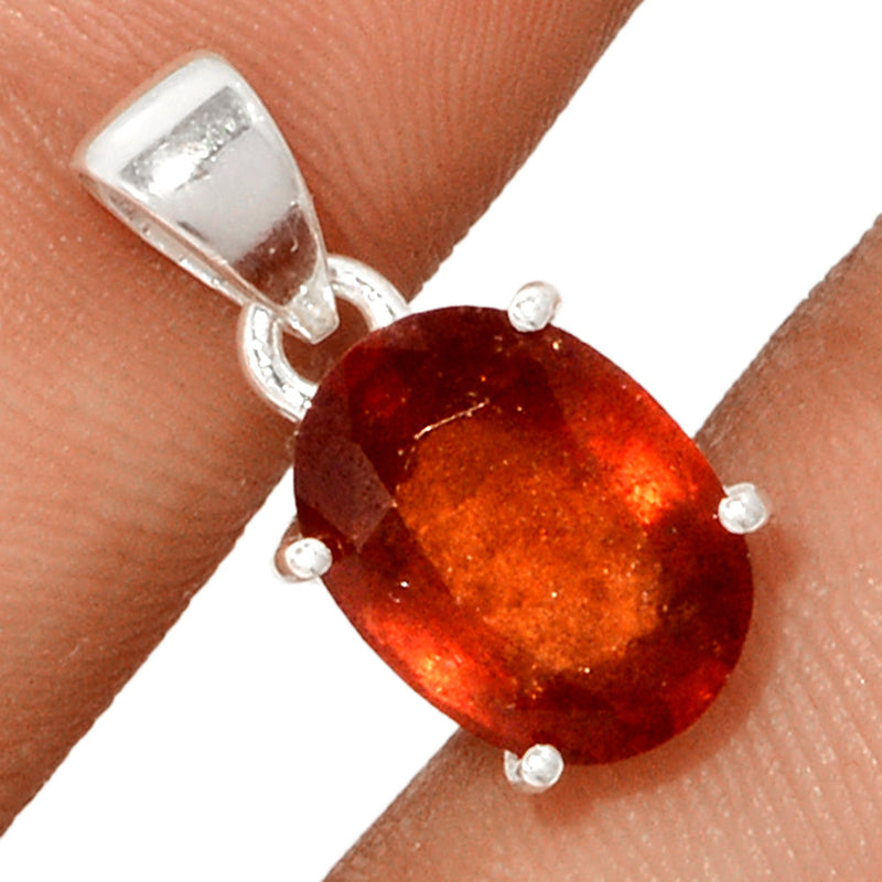 0.7" Claw - Hessonite Garnet Faceted Pendants - HFGP169