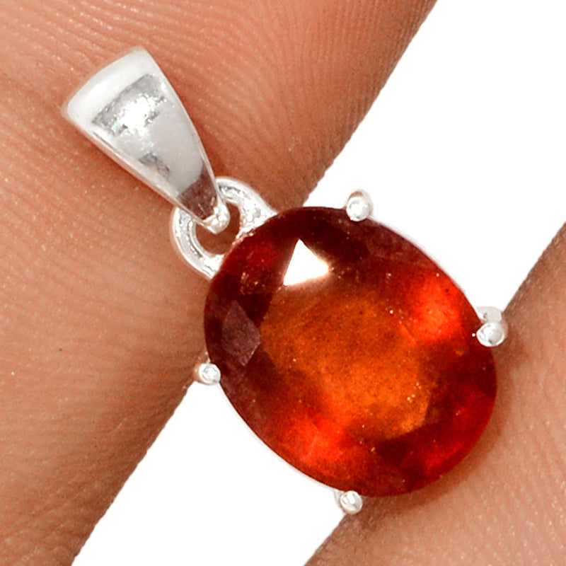 0.8" Claw - Hessonite Garnet Faceted Pendants - HFGP170