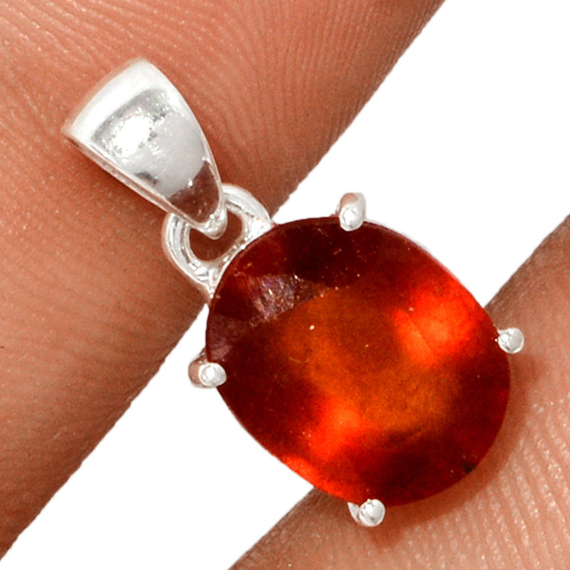 0.7" Claw - Hessonite Garnet Faceted Pendants - HFGP171
