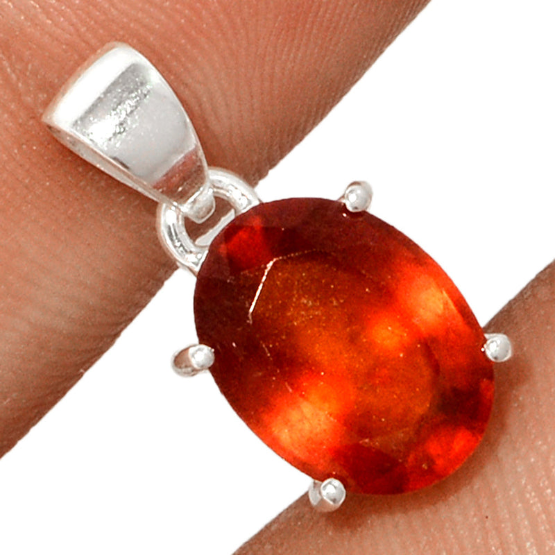 0.8" Claw - Hessonite Garnet Faceted Pendants - HFGP174
