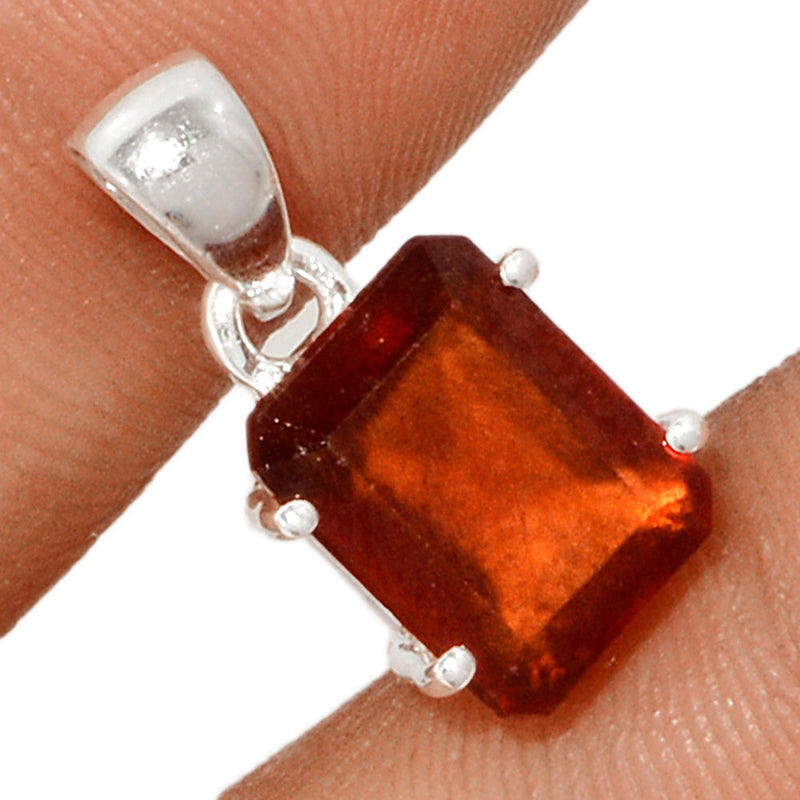 0.7" Claw - Hessonite Garnet Faceted Pendants - HFGP176