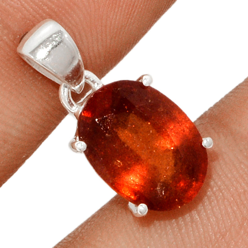 0.8" Claw - Hessonite Garnet Faceted Pendants - HFGP179