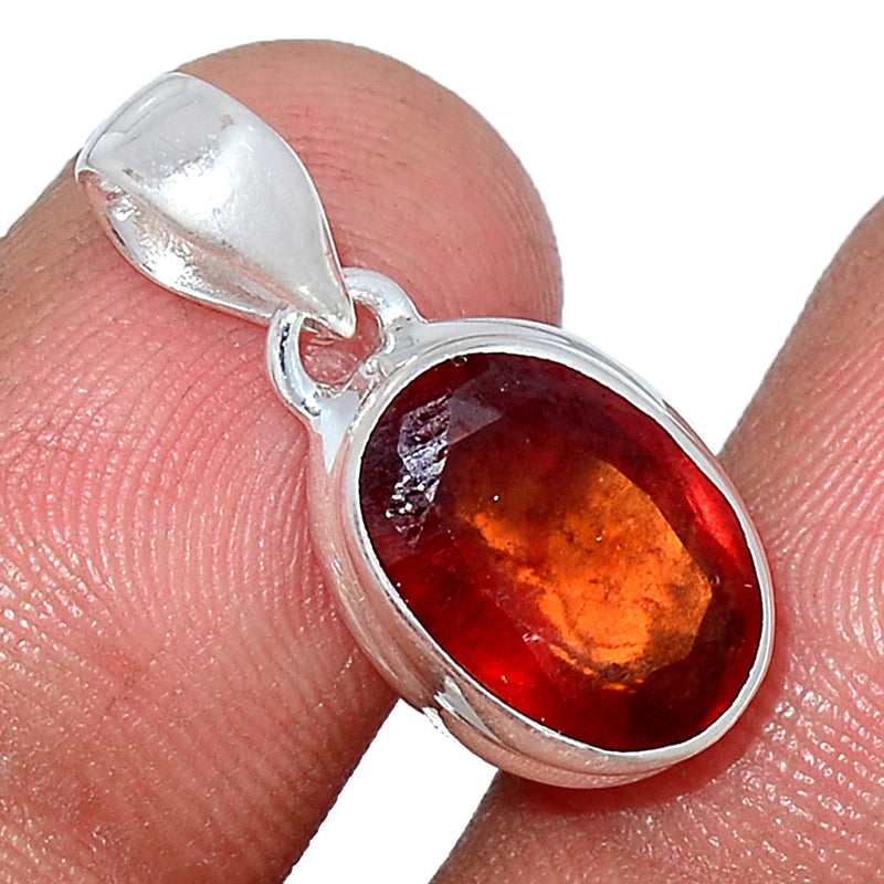 1" Hessonite Garnet Faceted Pendants - HFGP181