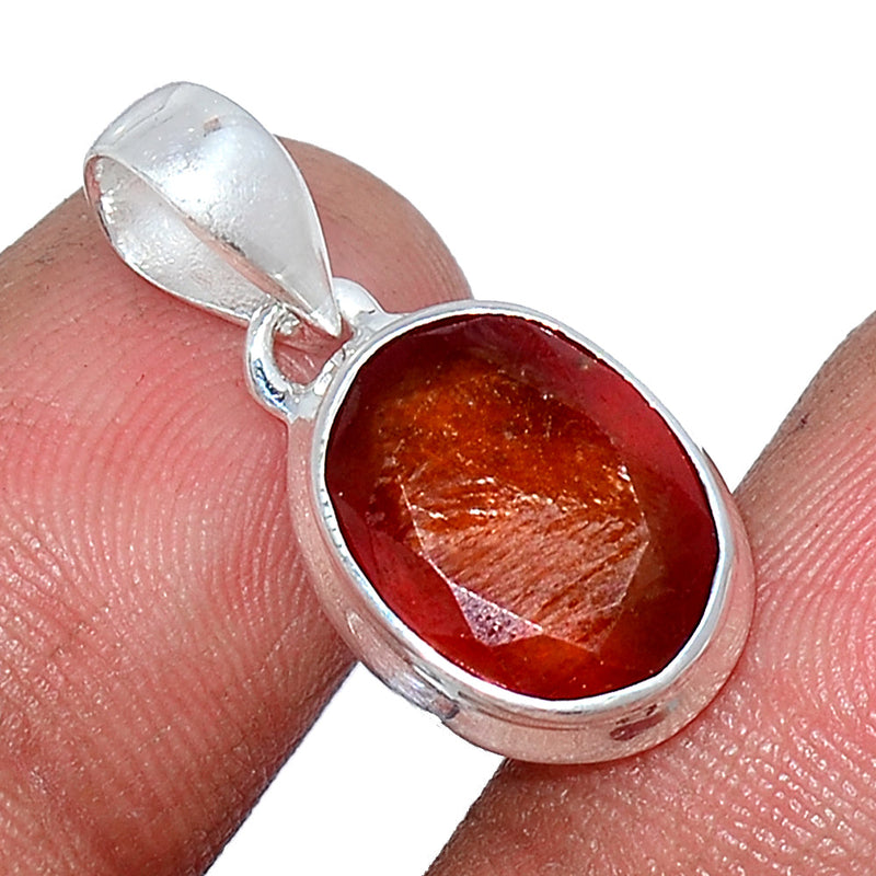 1" Hessonite Garnet Faceted Pendants - HFGP182