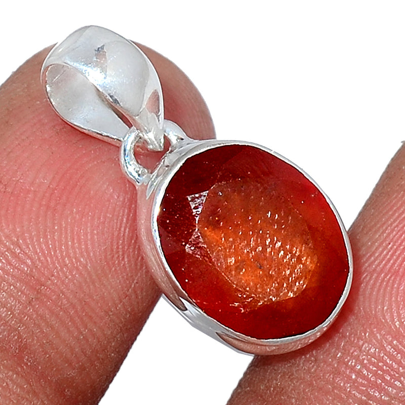 1" Hessonite Garnet Faceted Pendants - HFGP188