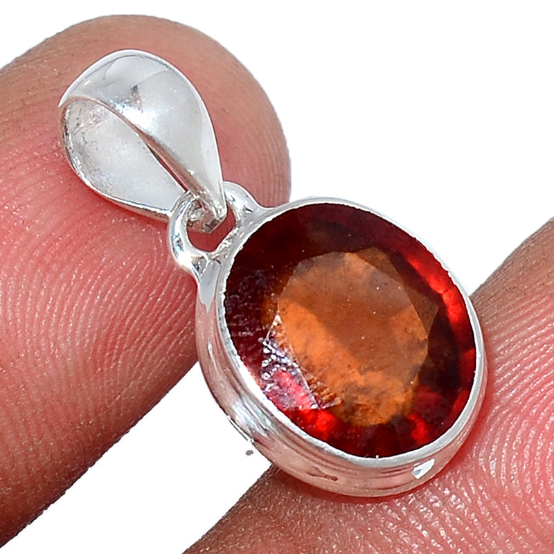 1" Hessonite Garnet Faceted Pendants - HFGP190