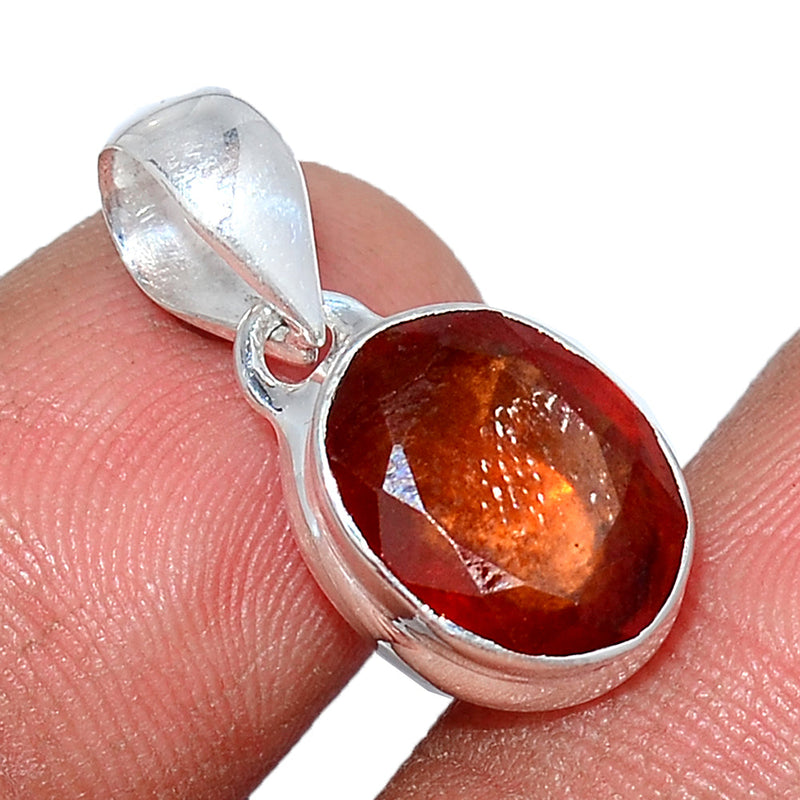 0.8" Hessonite Garnet Faceted Pendants - HFGP191