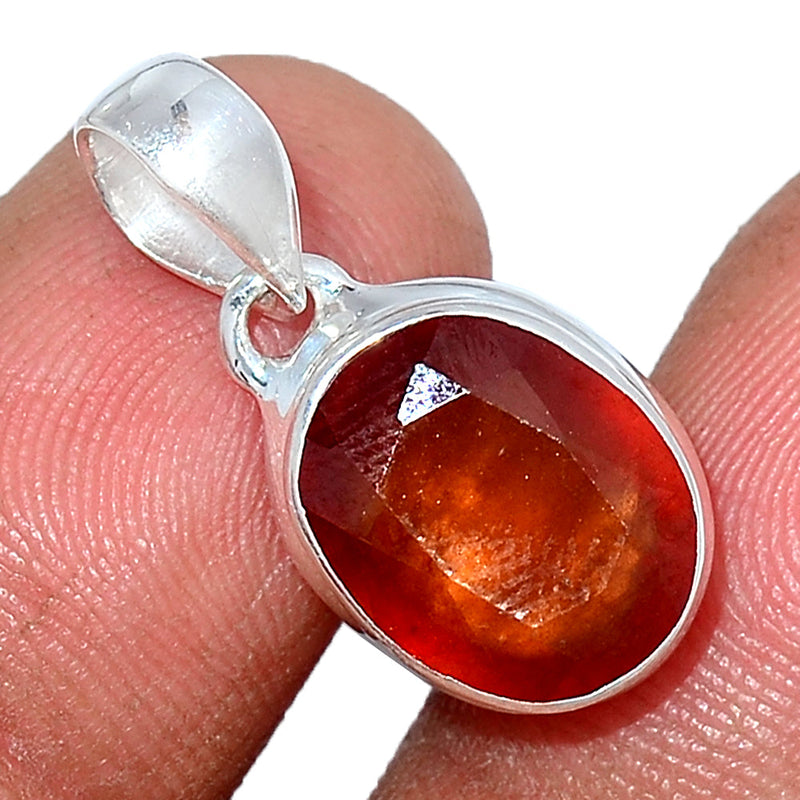 1" Hessonite Garnet Faceted Pendants - HFGP195