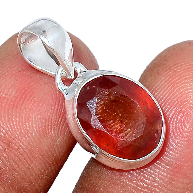 1" Hessonite Garnet Faceted Pendants - HFGP199