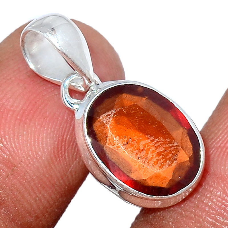 1" Hessonite Garnet Faceted Pendants - HFGP200